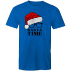 Santa Time - Mens T-Shirt Bright Royal Mens Christmas T-shirt Christmas Printed In Australia
