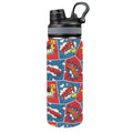 Comic Book Pop - Insulated Water Bottle with Dual-Use Lid (18oz) One Size Insulated Water Bottle with Dual-Use Lid (18oz) comic Printed Offshore