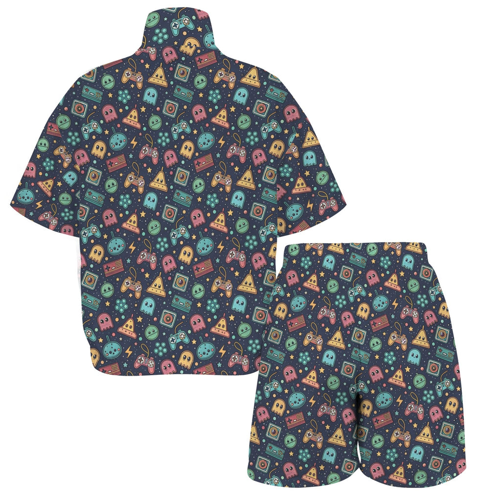 Video Game Women's Windbreaker Short Set Women's Windbreaker Short Set Games Printed Offshore Retro