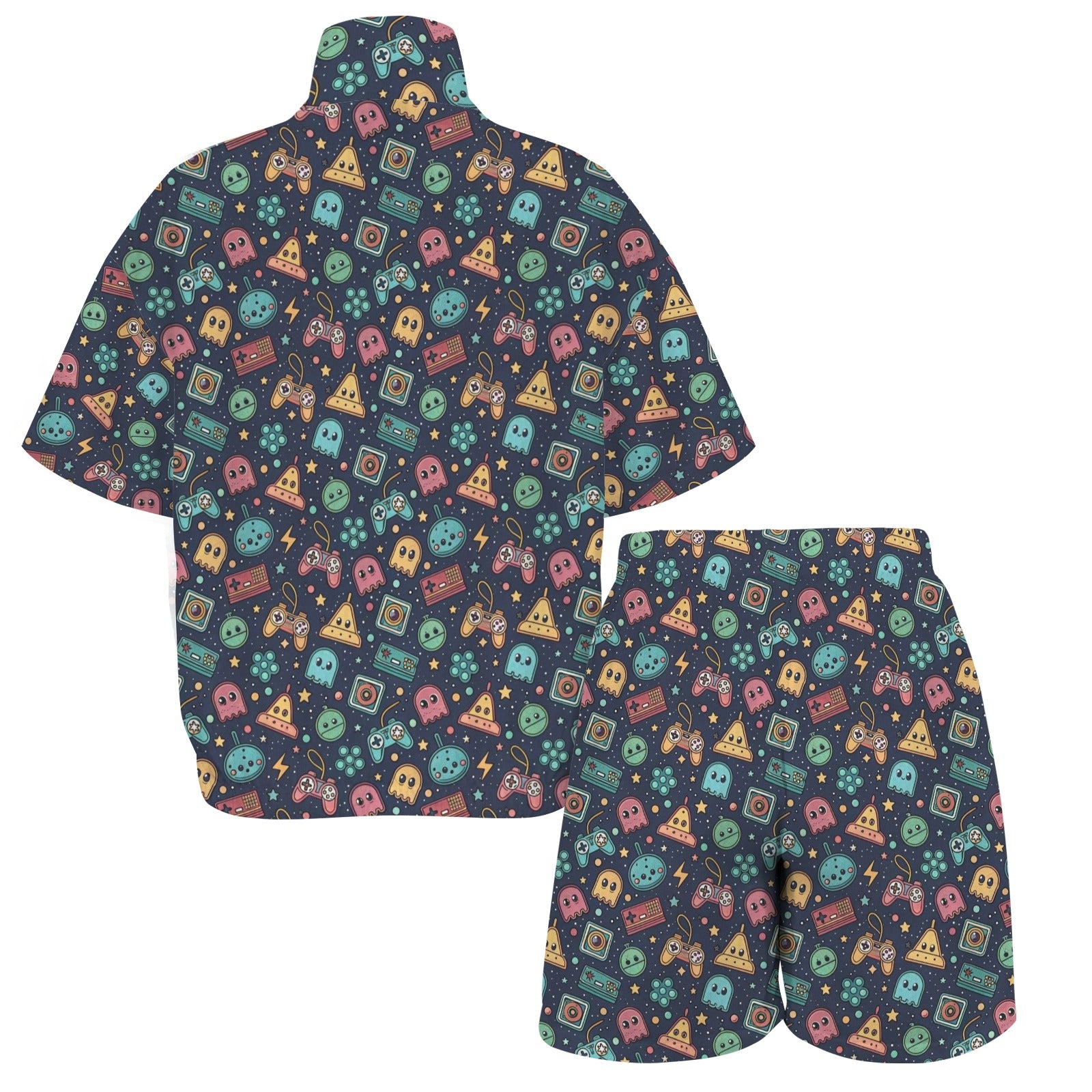 Video Game Women's Windbreaker Short Set Women's Windbreaker Short Set Games Printed Offshore Retro