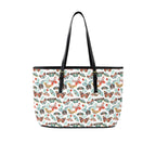 Pretty Moths And Butterflies PU Leather Tote Bag Large One Size Leather Tote Bag-Large animal Printed Offshore