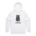 Life Begins After Coffee, Cat Men's AS Colour Hoodie White Mens Hoodie animal Coffee Printed In Australia