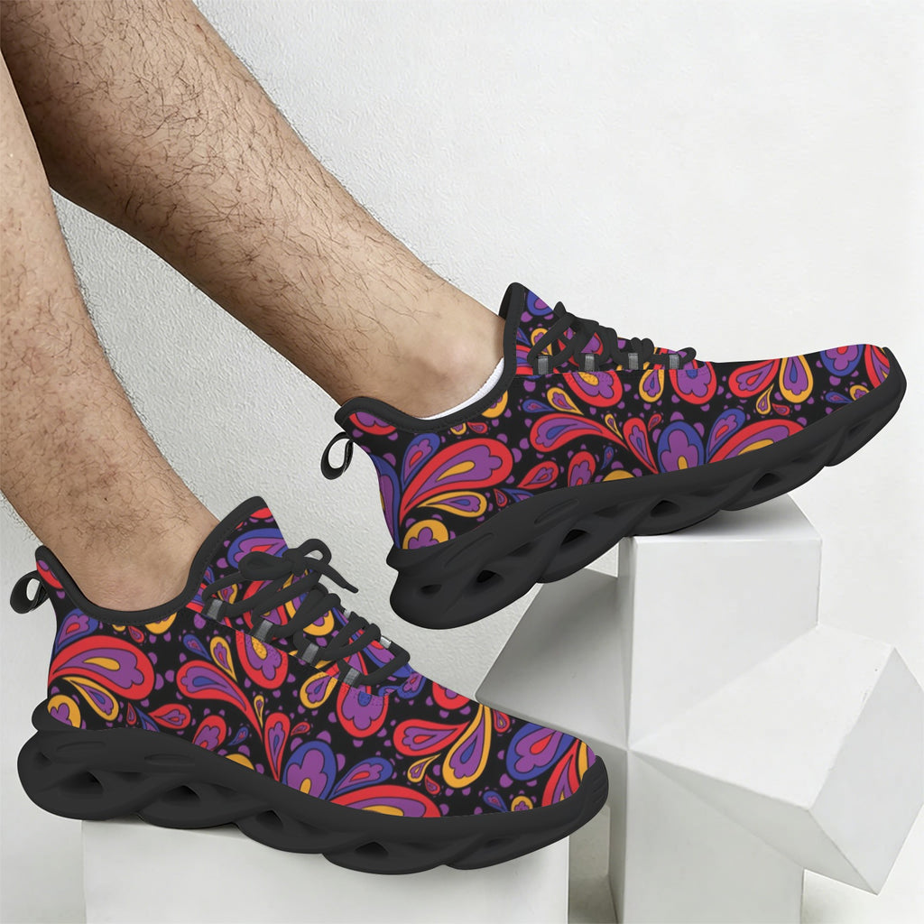 Bright Paisley Men's Twisted Sole Sneakers
