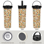 70's Style Floral 20oz Tea Tumbler with Carry Handle