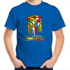 Melting Game Cube - Kids Youth T-shirt Bright Royal Kids Youth T-shirt Games