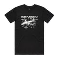 How Planes Fly Men's AS Colour T-shirt Black Mens T-shirt Printed In Australia Science