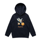 Explore, Astronaut, Space - Kids Hoodie Navy Kids Hoodie Printed In Australia