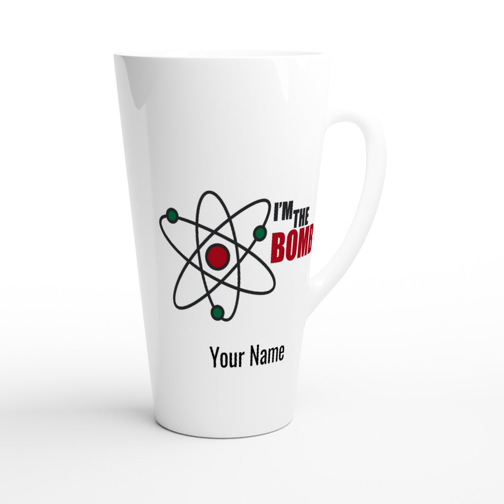 Personalised Mug - I'm The Bomb, Atom - White Latte 17oz Ceramic Mug Personalised Latte Mug customise Globally Fulfilled Name Personalise Science