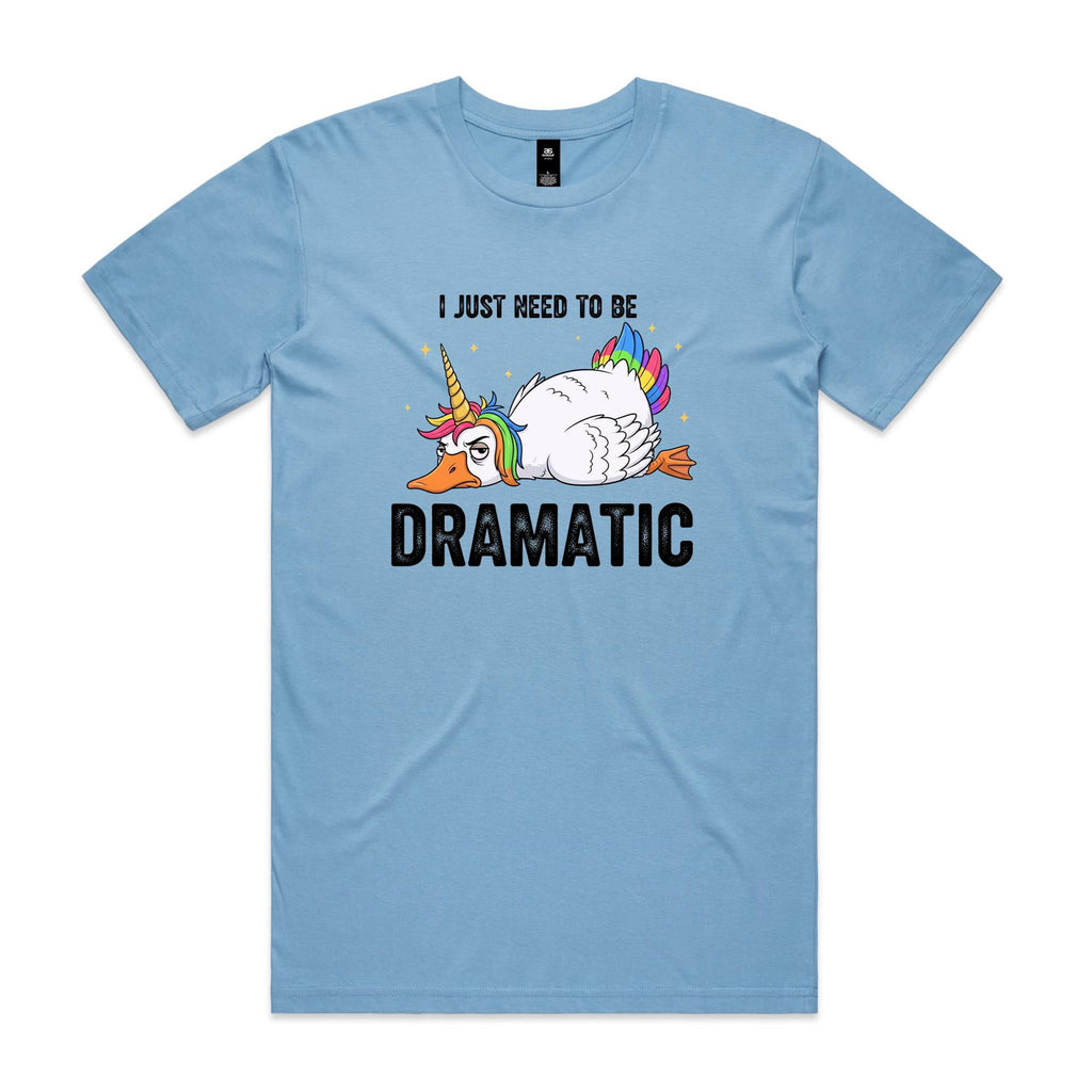 Dramatic Unicorn Goose Men's AS Colour T-shirt Carolina Blue Mens T-shirt animal Printed In Australia