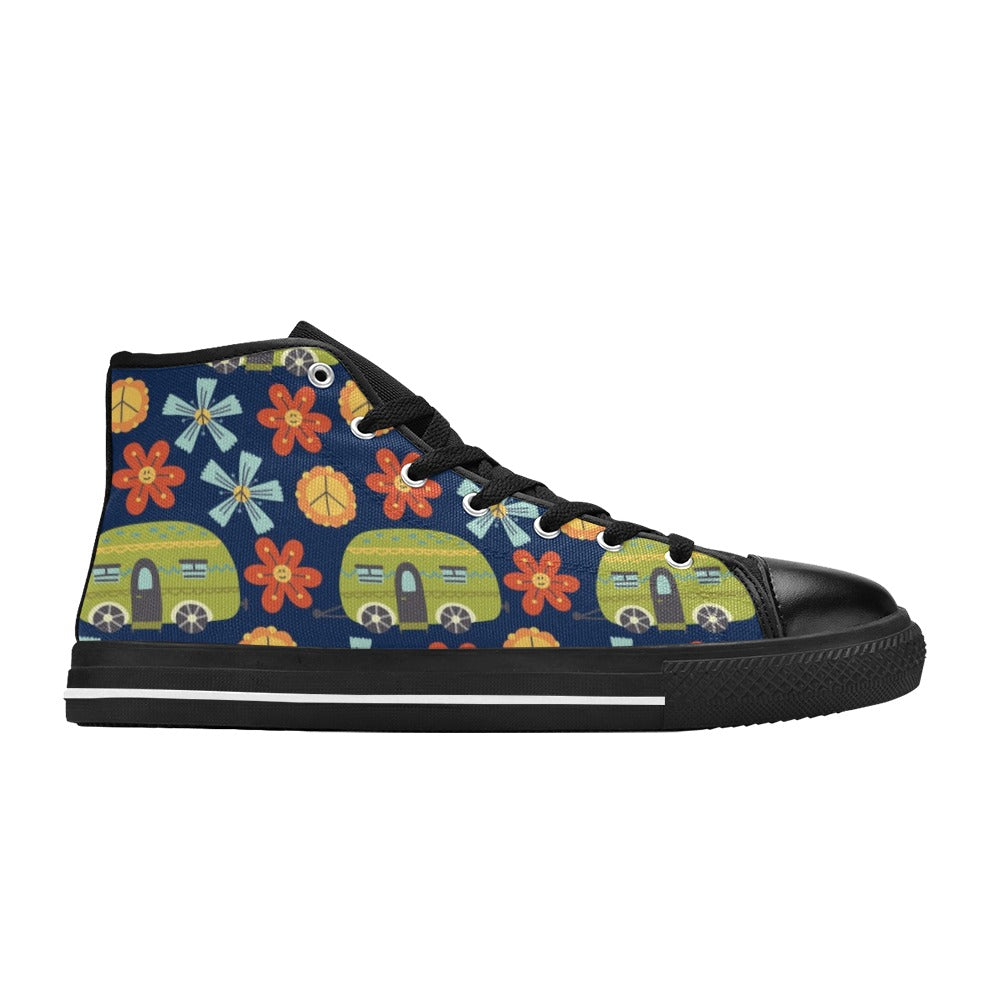 Hippie Caravan - Men's High Top Canvas Shoes