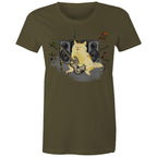 Cat Bass Player - Womens T-shirt Army Womens T-shirt animal Music Printed In Australia