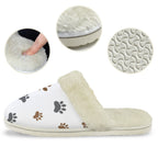 Paw Prints Men's Fur Trim Thick-Sole Indoor Slippers Men's Fur Trimmed Slippers animal Printed Offshore