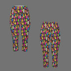 Colourful Cats Women's High Waist Pocket Capri Yoga Leggings Women's High Waist Capri Yoga Leggings animal Printed Offshore