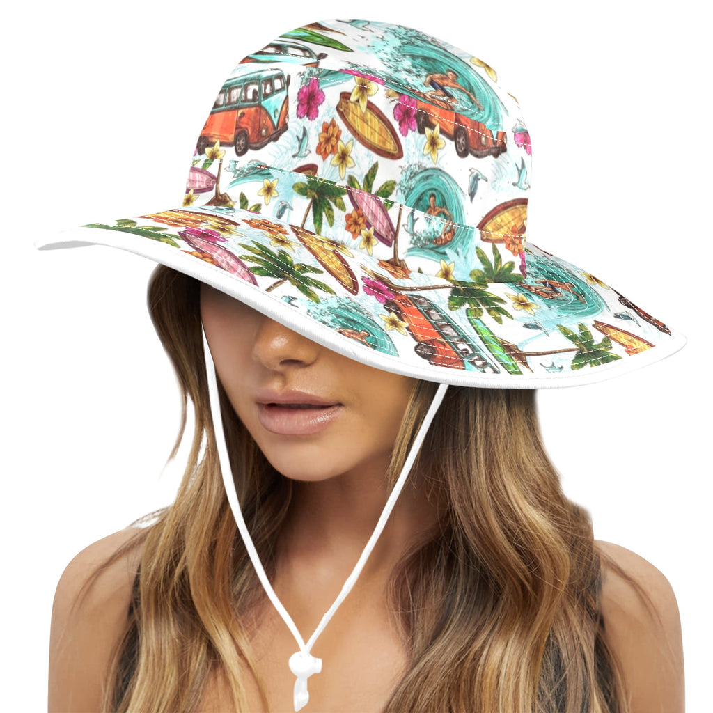 Surfing Safari Wide Brim Bucket Hat Wide Brim Bucket Hat Printed Offshore Surf