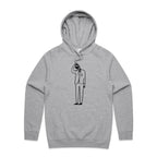 Coffee Brain - Mens Hoodie Grey Marle Mens Hoodie Coffee Printed In Australia