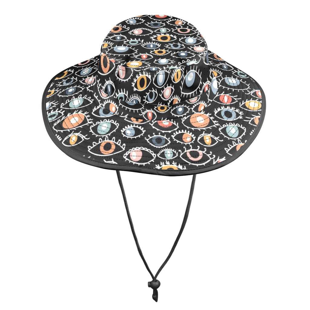 Eyes On Black Wide Brim Bucket Hat Wide Brim Bucket Hat Printed Offshore