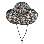 Eyes On Black Wide Brim Bucket Hat Wide Brim Bucket Hat Printed Offshore