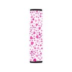 Pink Hearts On White Car Seat Belt Cover 7''x10'' (Pack of 2) Car Seat Belt Cover 7x10 (Pack of 2) Love Printed Offshore