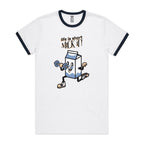 Life Is Short, Milk It - Staple Ringer Tee White Navy Ringer T-Shirt Fitness Printed In Australia