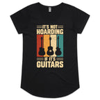 It's Not Hoarding If It's Guitars - Womens Scoop Neck T-Shirt Black Womens Scoop Neck T-shirt Music Printed In Australia
