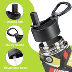 Cass 12oz Kids Water Bottle with Straw Lid
