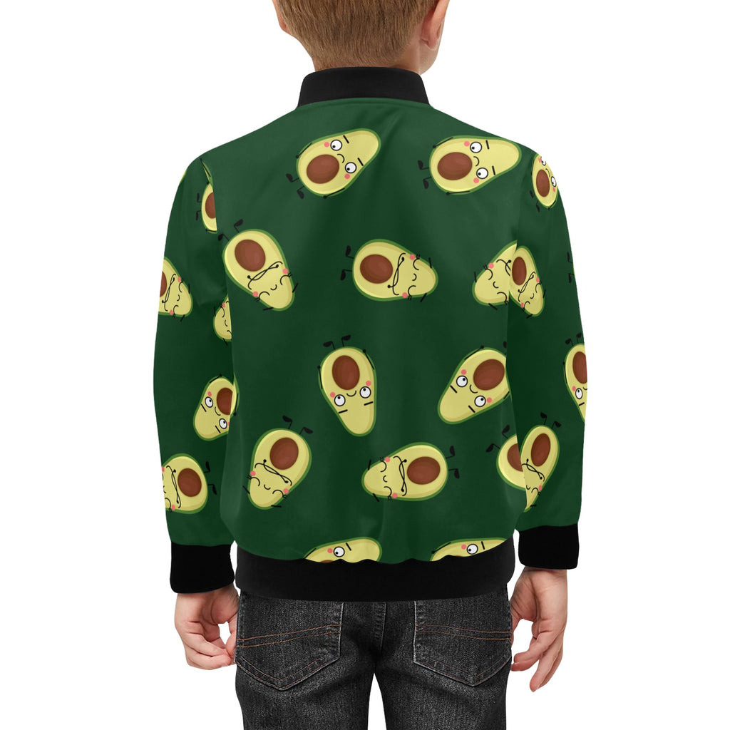 Avocado Characters Kids Bomber Jacket Kids Bomber Jacket Food Printed Offshore