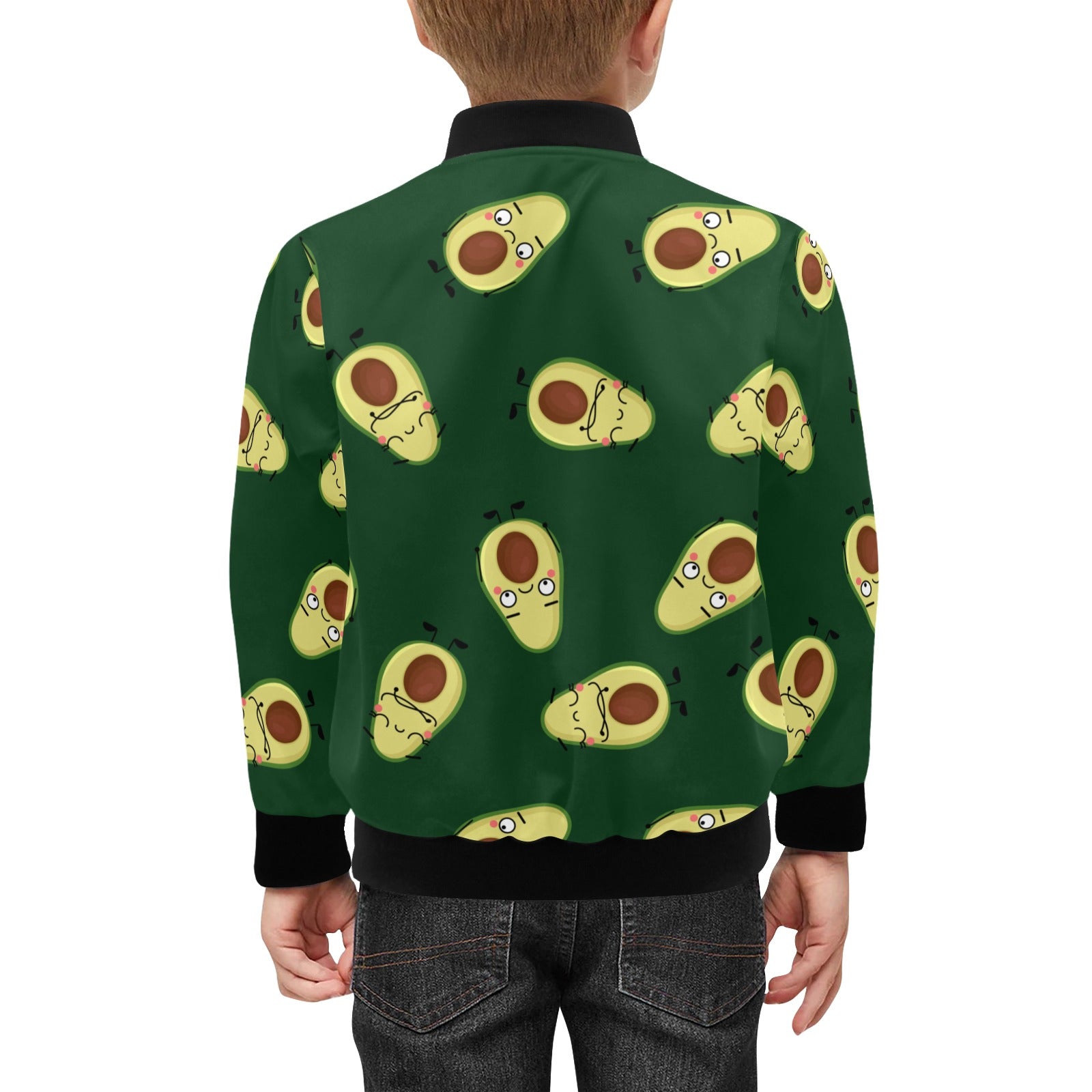 Avocado Characters Kids Bomber Jacket Kids Bomber Jacket Food Printed Offshore