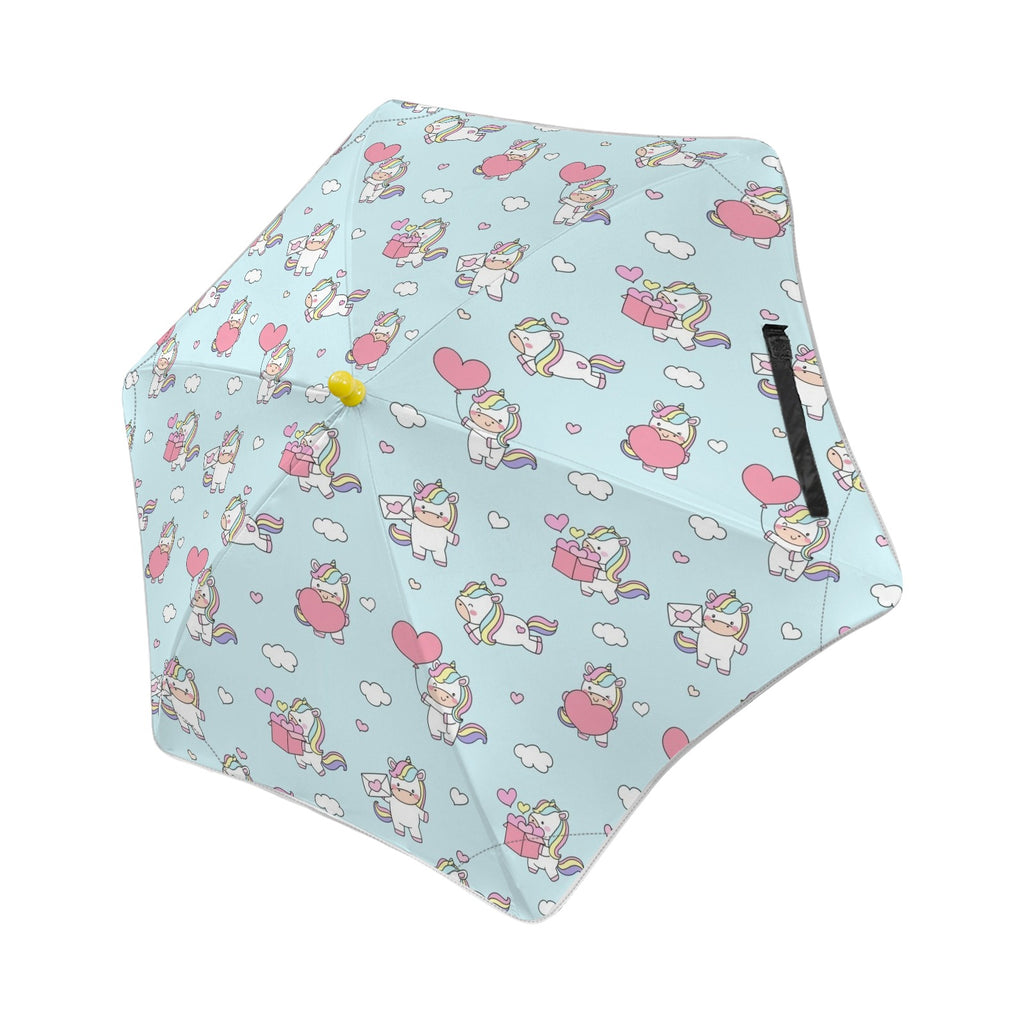 Rainbow Unicorn Kids Safe Round Corner Umbrella