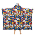 Comic Book Blue Kids Hooded Blanket 100cm x 130cm white 40"×50" Kids Hooded Blanket comic Printed Offshore