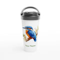 Personalise Kingfisher, Australian Birds White 15oz Stainless Steel Travel Mug Default Title Personalised Travel Mug animal Birds Globally Fulfilled