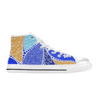 Blue Swirl - Men's High Top Canvas Shoes