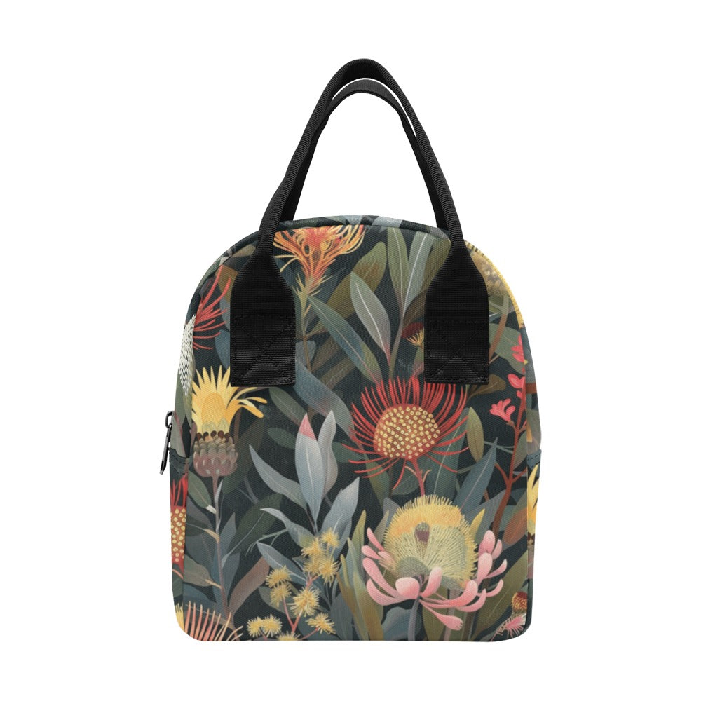 Australian Native Flowers - Zipper Lunch Bag One Size Zipper Lunch Bag Printed Offshore