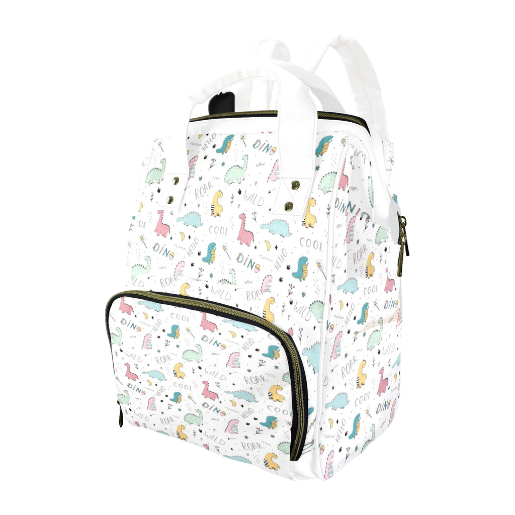 Quirky Dinosaurs Multi-Function Backpack, Nappy / Diaper Bag One Size Multi-function Backpack, Nappy / Diaper Bag animal Printed Offshore