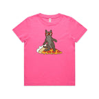 Cat Surfing On Pizza Kid's AS Colour T-shirt