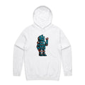 Robot - Mens Hoodie White Mens Hoodie Printed In Australia Sci Fi