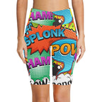 Comic Book 2 Women's Bike Shorts With Side Pockets Women's Bike Shorts comic Printed Offshore