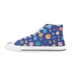 Planets On Blue Men's High Top Canvas Shoes US12 Men's Classic High Top Canvas Shoes Printed Offshore Space