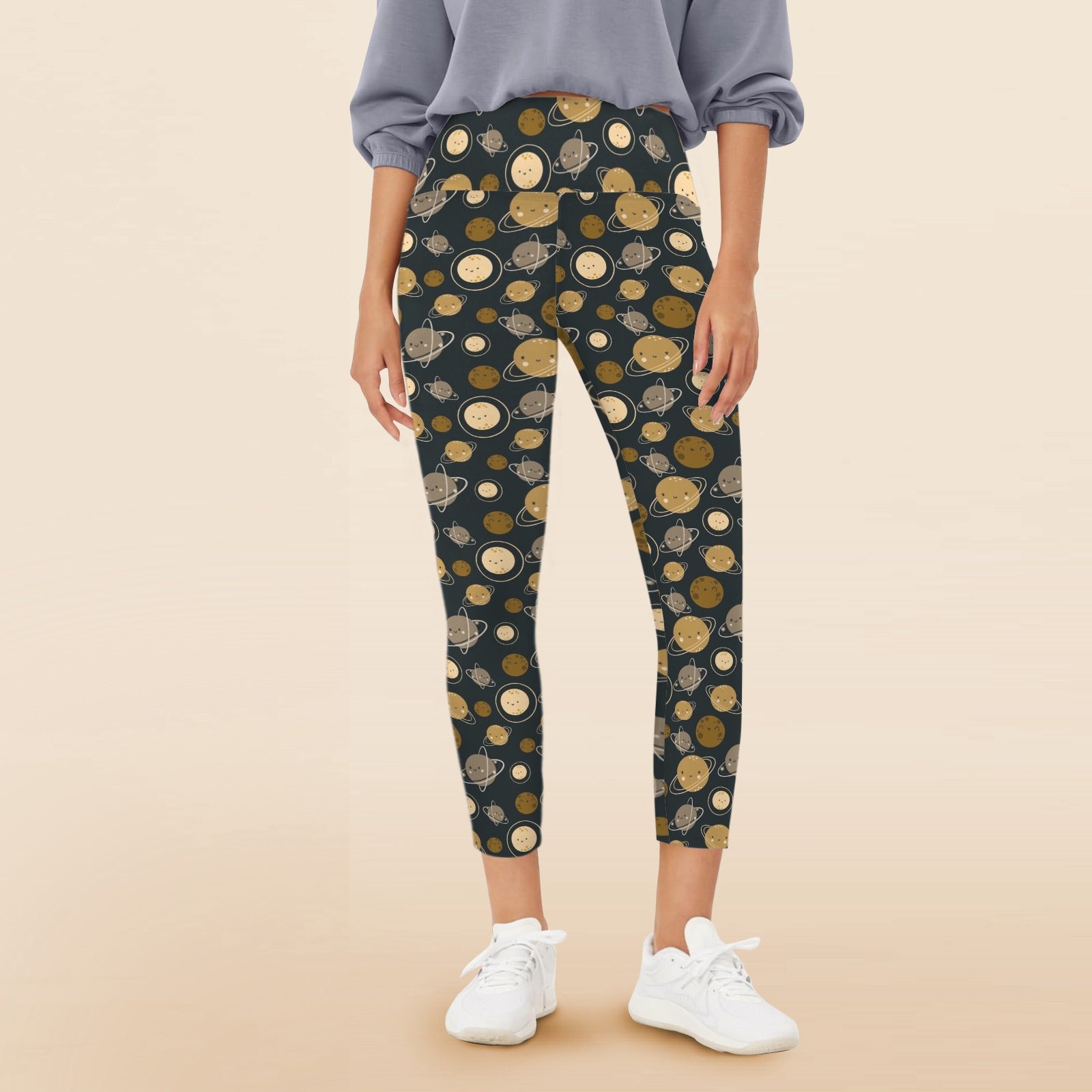 Planets Women's High Waist Pockets Yoga Leggings 5XL Women's High Waist Pockets Yoga Leggings Printed Offshore Space