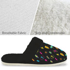 Fun Lightning Women's Fur Trim Thick-Sole Indoor Slippers Women's Fur Trimmed Slippers Printed Offshore