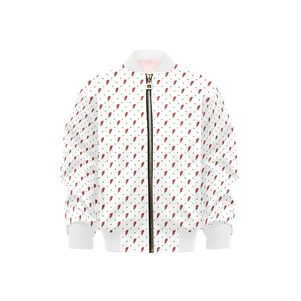 Red Lightning Kids Bomber Jacket XL Kids Bomber Jacket comic Printed Offshore