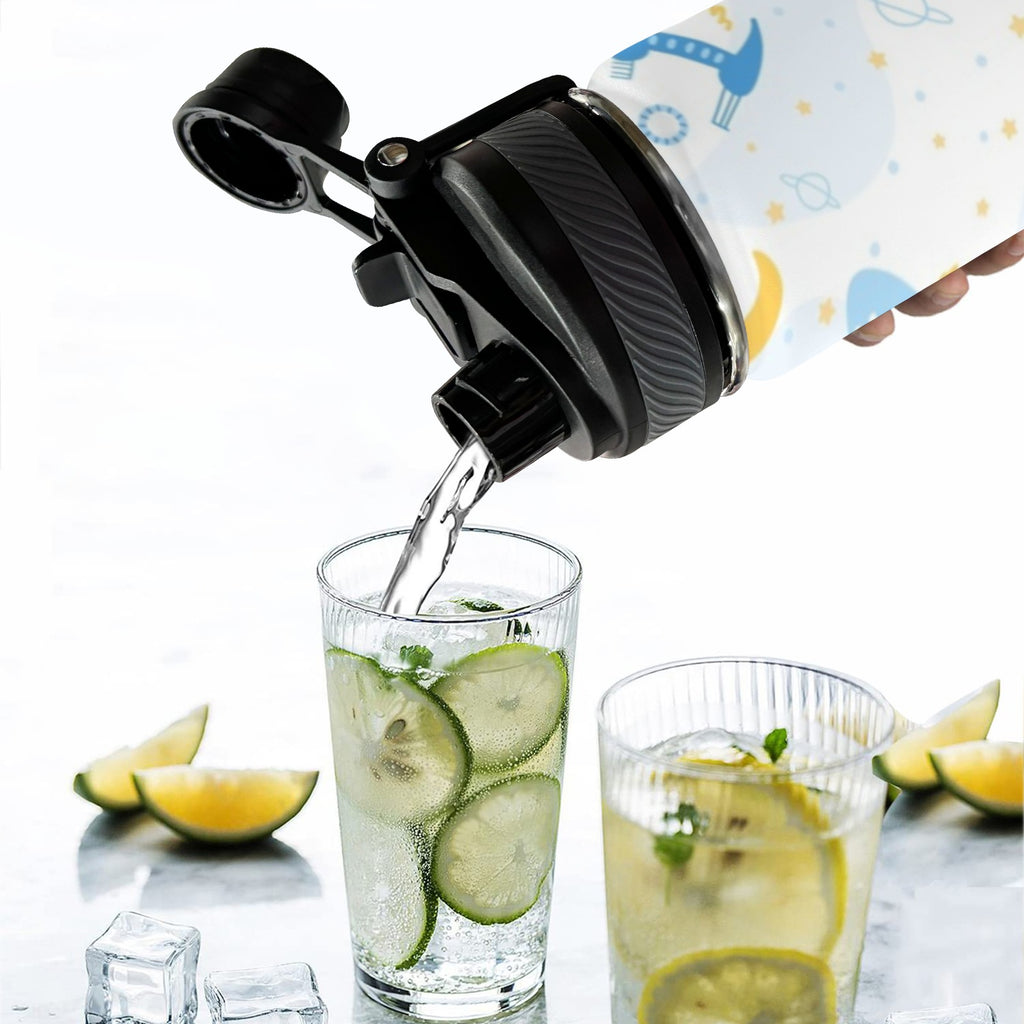 Spaceships And UFO's - Insulated Water Bottle with Dual-Use Lid (18oz) Insulated Water Bottle with Dual-Use Lid (18oz) Printed Offshore Space