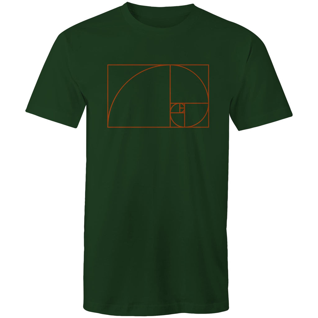 Fibonacci - Mens T-Shirt Forest Green Mens T-shirt Maths Printed In Australia Science