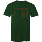 Fibonacci - Mens T-Shirt Forest Green Mens T-shirt Maths Printed In Australia Science