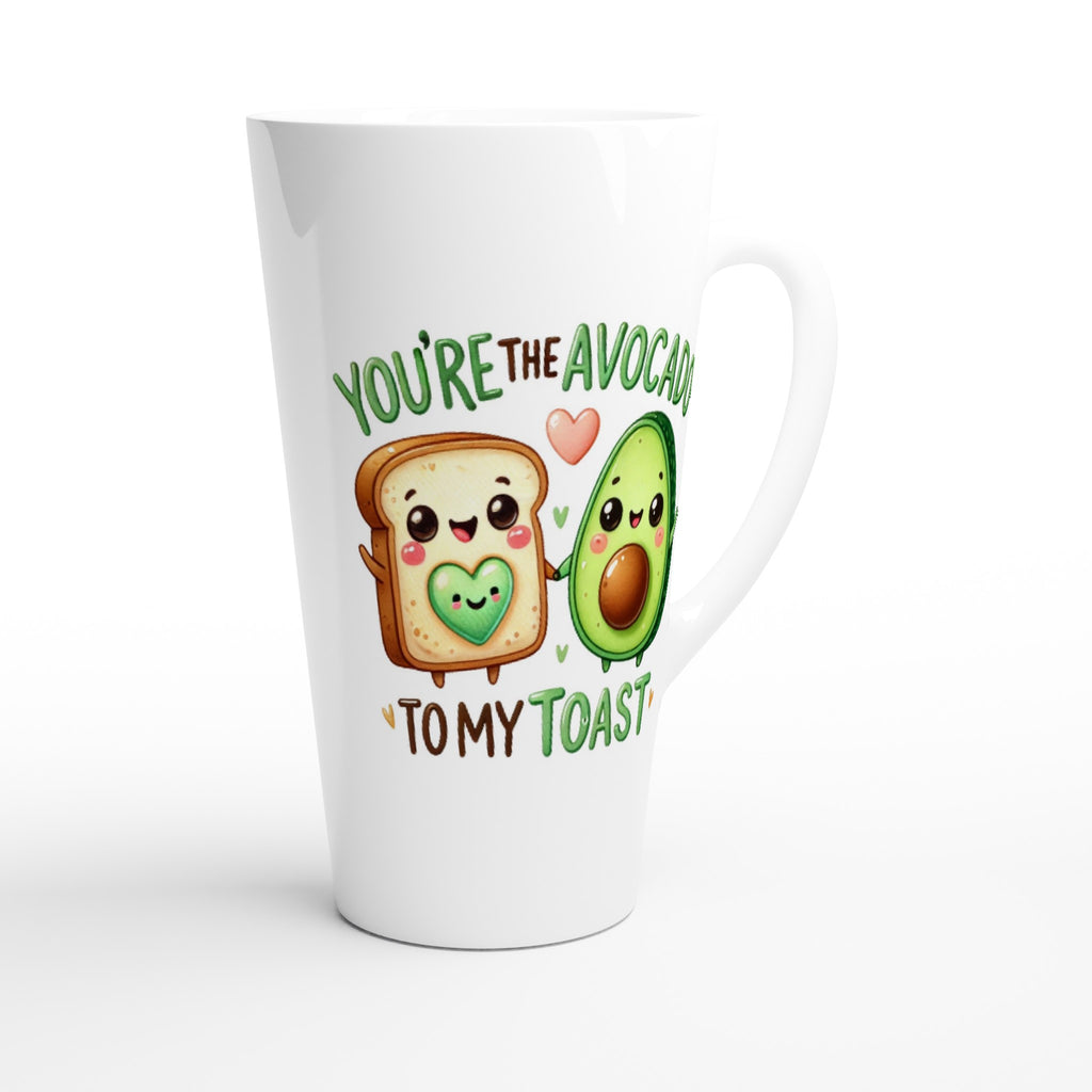 You're The Avocado To My Toast, Valentine - White Latte 17oz Ceramic Mug Latte Mug Food Globally Fulfilled Love
