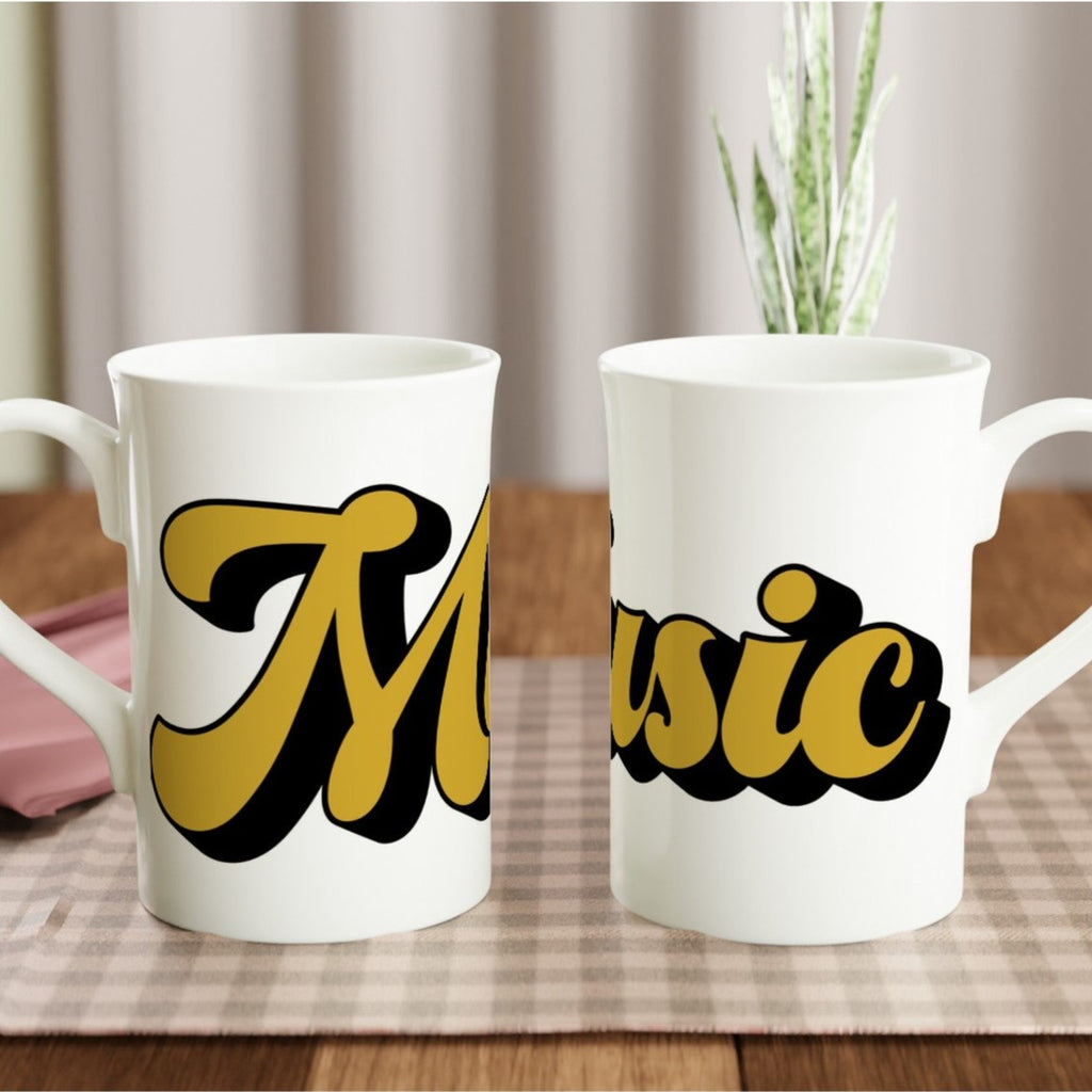 Music - White 10oz Porcelain Slim Mug Default Title Porcelain Mug Globally Fulfilled Music