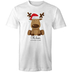 Oh Deer, Christmas Is Here, Reindeer - Mens T-Shirt White Mens Christmas T-shirt Christmas Printed In Australia