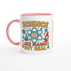 Personalised - Science, Like Magic But Real - 11oz Ceramic Mug Ceramic Pink Personalised 11oz Mug Globally Fulfilled Science