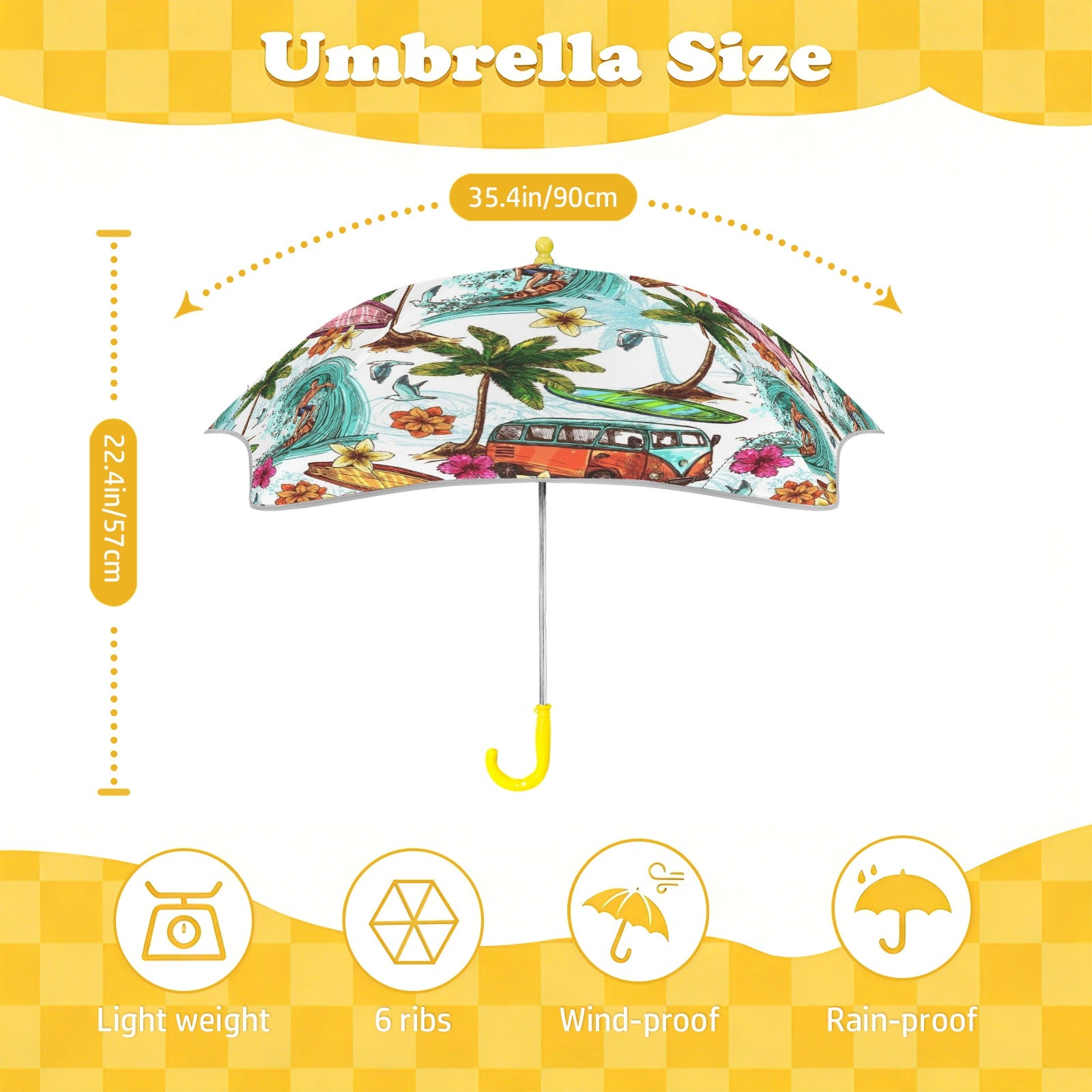 Surfing Safari Kids Safe Round Corner Umbrella
