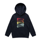 Retro Guitar - Kids Hoodie Navy Kids Hoodie Printed In Australia