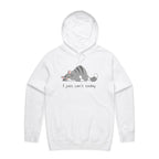 Cat, I Just Can't Today - Mens Hoodie White Mens Hoodie animal Printed In Australia